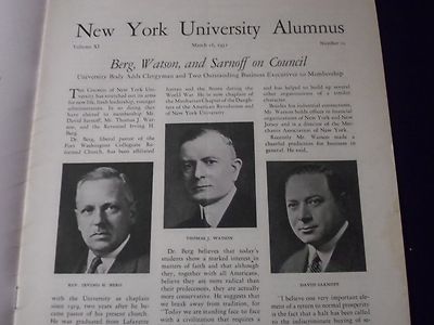 1931 MARCH 18 NEW YORK UNIVERSITY ALUMNUS MAGAZINE - BARRY HILL COVER - J 1237
