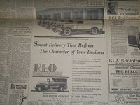 1930 JUNE 27 NEW YORK TIMES NEWSPAPER - OCEAN FLIERS LAND AT ROOSEVELT - NP 991