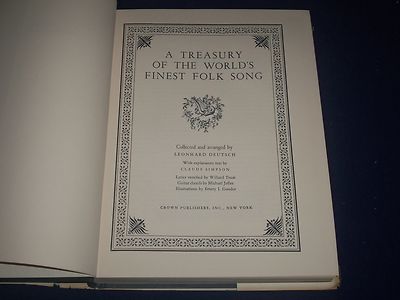 1967 A TREASURY OF THE WORLD'S FINEST FOLK SONG BOOK - REVISED EDITION - KD 1868