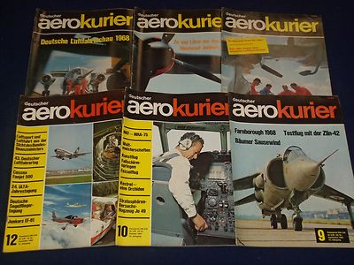 1967-1968 DEUTSCHER AEROKURIER GERMAN AVIATION MAGAZINES LOT OF 6 - O 282