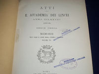 1881 ATTI DELLA R. ACCADEMIA DEI LINCHEI 3RD SERIES VOLS 7 + 9 LOT OF 2- KD 1321