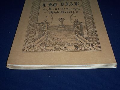 1912 THE DIAL BRATTLEBORO HIGH SCHOOL MAGAZINE LOT OF 5 - GREAT INFO. - O 2340