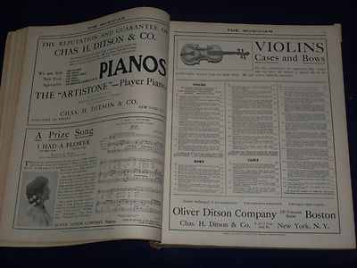1913 JANUARY-DECEMBER THE MUSICIAN BOUND VOL NO. 18 - GREAT PHOTOS/ADS - KD 1741
