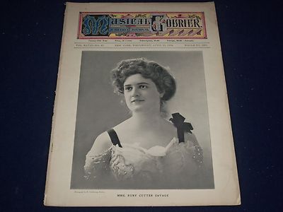 1904 APRIL 13 MUSICAL COURIER MAGAZINE - RUBY CUTTER SAVAGE COVER - ADS - J 1265