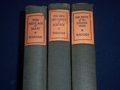 1923-1927 ALBERT EDWARD WIGGAM VOLUME LOT OF 3 - FAMILY TREE - PHOTOS - KD 797B