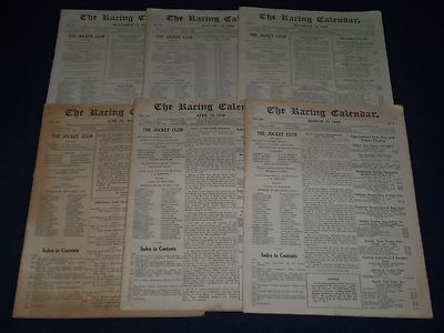 1948-1949 THE RACING CALENDAR MAGAZINE LOT OF 12 - JOCKEY CLUB - ADS - ADS - O 5