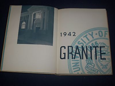 1942 THE GRANITE UNIVERSITY OF NEW HAMPSHIRE YEARBOOK - NICE PHOTOS - YB 241