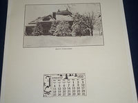 1920 AMHERST COLLEGE CALENDAR - LEATHER COVER - GREAT SPORT PHOTOS - II 9546
