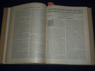 1922 JULY-1923 JUNE INDUSTRIAL EDUCATION MAGAZINE VOL. NO. 24 - PHOTOS - KD 1171