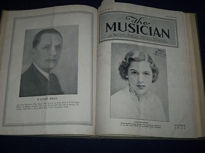 1936 JANUARY-DECEMBER THE MUSICIAN BOUND VOL NO. 41 - GREAT PHOTOS/ADS - KD 1762