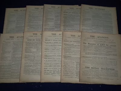 1880 THE ACADEMY WEEKLY REVIEW OF LITERATURE LOT OF 51 ISSUES - LONDON - O 2222