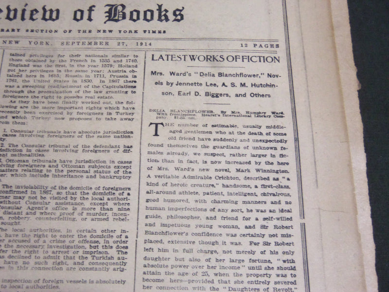 1913-1919 NEW YORK TIMES REVIEW OF BOOK SECTIONS LOT OF 14 DIFFERENT - NP 2689