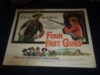 1960 FOUR FAST GUNS 1/2 SHEET MOVIE POSTER - JAMES CRAIG, EDGAR BUCHANAN - P 473