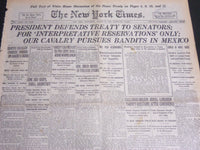 1919 AUGUST 20 NEW YORK TIMES - PRESIDENT DEFENDS TREATY TO SENATORS - NT 6962