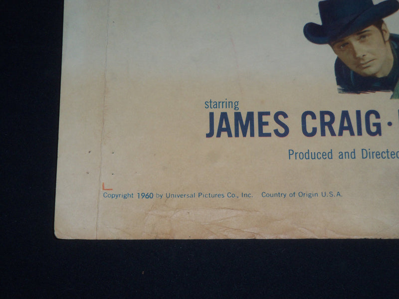 1960 FOUR FAST GUNS 1/2 SHEET MOVIE POSTER - JAMES CRAIG, EDGAR BUCHANAN - P 473