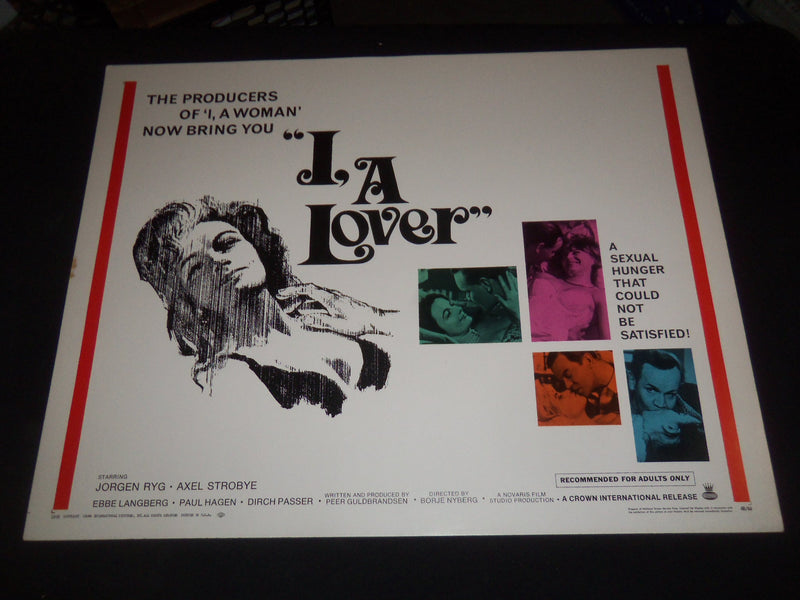1968 I, A LOVER 1/2 SHEET MOVIE POSTER - JORGEN RYG, AXEL STROBYE - P 326