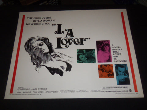 1968 I, A LOVER 1/2 SHEET MOVIE POSTER - JORGEN RYG, AXEL STROBYE - P 326
