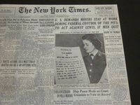 1946 NOVEMBER 18 NEW YORK TIMES - U. S. DEMANDS MINERS STAY AT WORK - NT 7047
