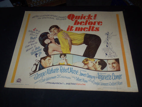 1965 QUICK BEFORE IT MELTS 1/2 SHEET MOVIE POSTER - GEORGE MAHARIS - P 447
