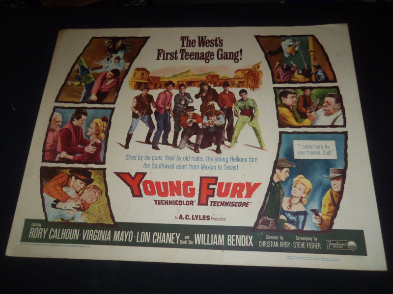 1965 YOUNG FURY 1/2 SHEET MOVIE POSTER - RORY CALHOUN, VIGINIA MAYO - P 477