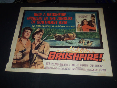 1962 BRUSHFIRE! 1/2 SHEET MOVIE POSTER - JOHN IRELAND, EVERETT SLOANE - P 432