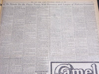 1919 AUGUST 20 NEW YORK TIMES - PRESIDENT DEFENDS TREATY TO SENATORS - NT 6962