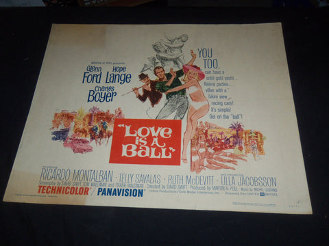 1963 LOVE IS A BALL 1/2 SHEET MOVIE POSTER - GLENN FORD, HOPE LANGE - P 438
