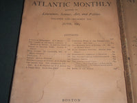 1886-1887 THE ATLANTIC MONTHLY MAGAZINE LOT OF 7 - STORIES & ARTICLES - WR 341A